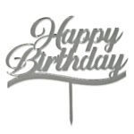 Cake-topper-happy-birthday-silber